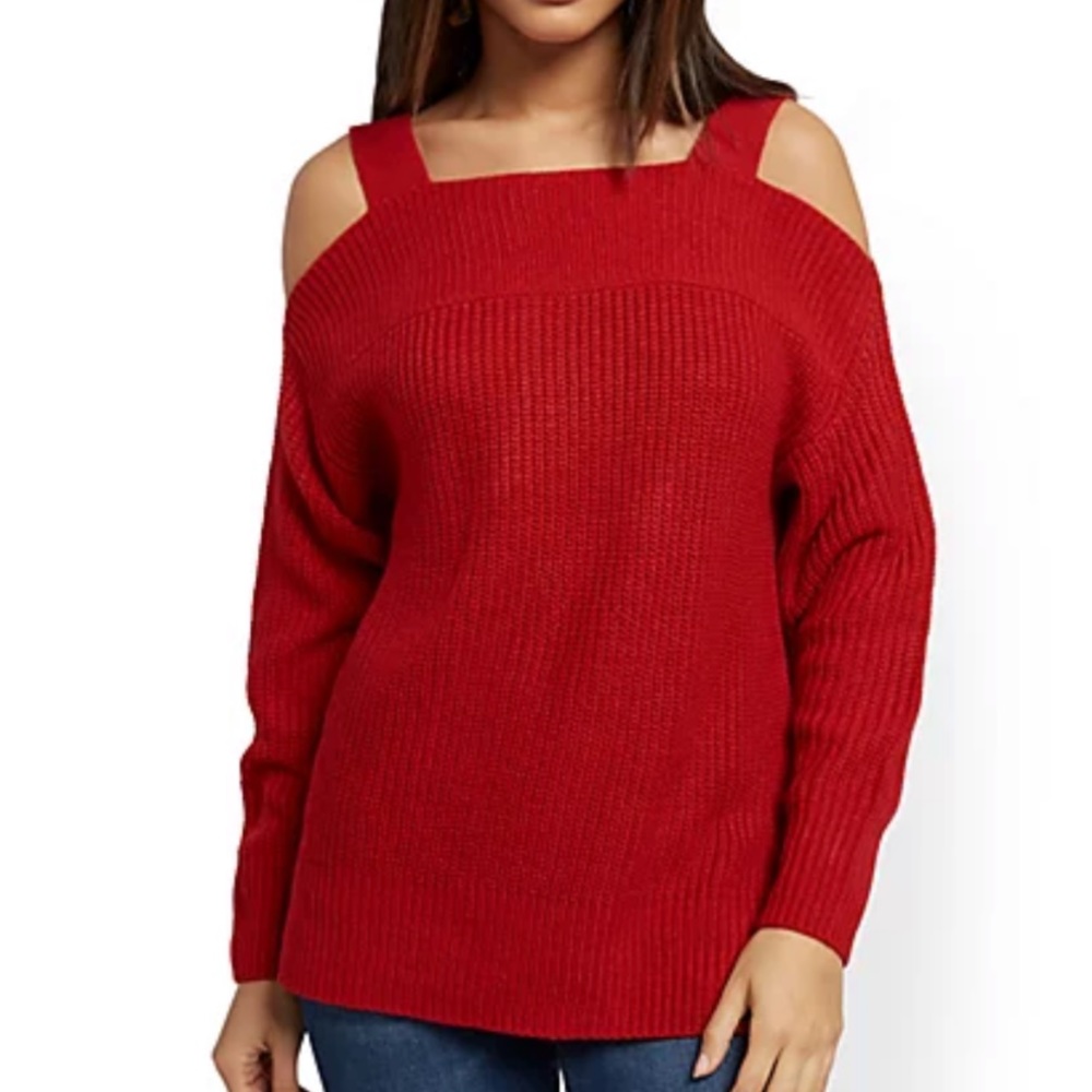 Cold shoulder sweater